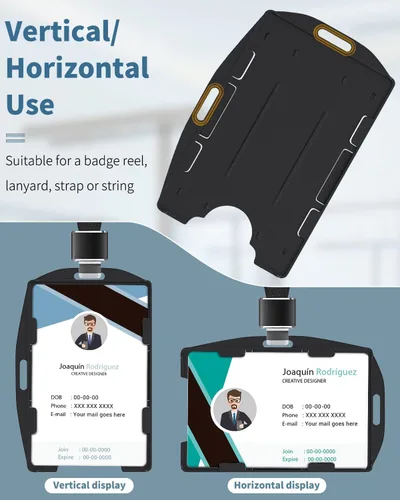 Vista 3 de Pawfly Paquete de 2 soportes verticales y horizontales para 2 tarjetas, funda de plástico duro de doble cara con pinzas totalmente expuestas