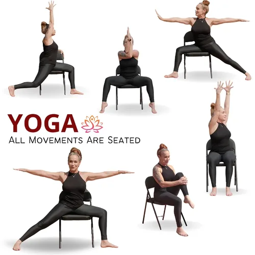 Vista 2 de CHAIR YOGA FOR SENIORS DVD + Poster + Bonus Yoga DVD. Strength- Energize- Healing- Relieve Stress. Chair yoga DVD for beginners. Yoga chair