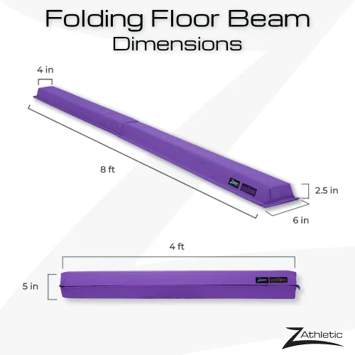 Vista 3 de Z-Athletic - Viga de equilibrio plegable de espuma de 8 pies para niños, color morado Púrpura
