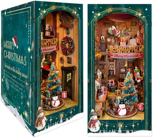 Vista 8 de Rompecabezas de madera 3D de bricolaje con rueda de ferrita, kit de casa de muñecas de bricolaje, modelo de construcción de circo