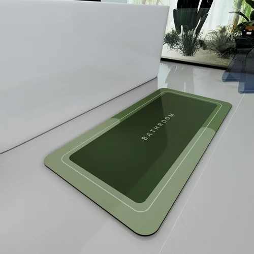 Vista 26 de Tapetes de baño antideslizantes de secado rápido, tapetes de baño de goma súper absorbentes para debajo de la puerta, tapetes de baño para baño, Azul