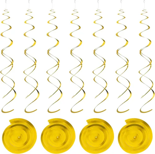 Vista 9 de MECCANIXITY 30 piezas negras colgantes de doble tira para colgar decoraciones de techo de plástico para fiestas de cumpleaños con gancho