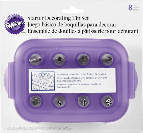 Vista 3 de Juego de puntas para glaseado Wilton para decoración de pasteles y cupcakes, 9 piezas con estuche de transporte 9-Piece Stainless Steel Tip Set