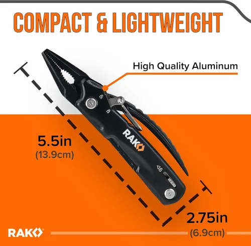Vista 3 de RAK Pro Tools - Alicates multiherramienta – Regalos únicos geniales para papás que lo tienen todo – Multiherramienta compacta de supervivencia DIY