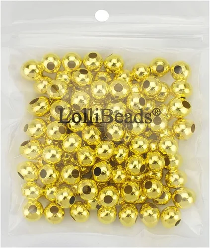 Vista 2 de (R) Cuentas de metal lisas y redondas de bronce envejecido de 8 mm, 200 piezas