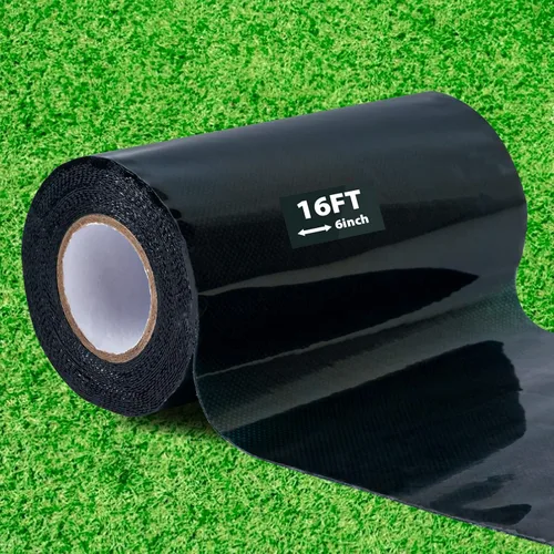 Vista 12 de Cinta de césped artificial autoadhesiva de doble cara, 2 pulgadas de ancho x 196 pulgadas de largo, cinta de costura de césped sintético para unión