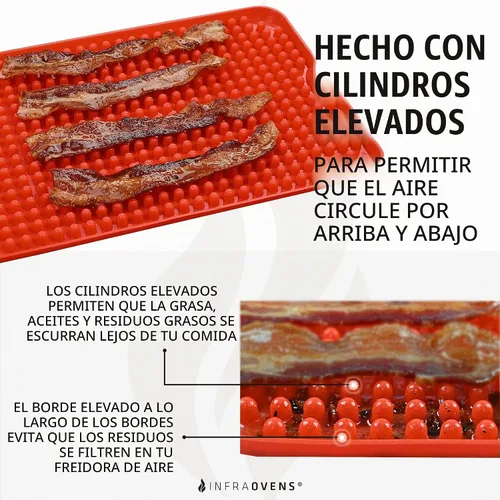 Vista 2 de Accesorios para freidora de aire Ninja Foodi XL Smart FG551 6 en 1, alfombrilla reutilizable resistente al calor para freidora de aire, accesorios