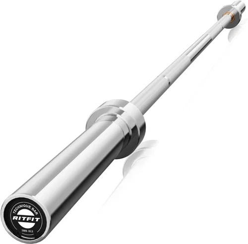 Vista 12 de RITFIT Olympic Barbell 4ft/6ft - 2 Inch Weight Bar for Strength Training, Weightlifting, Squat, Deadlift, Bench Press, Curl, Overhead Press