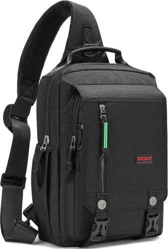 Vista 9 de Mochilas de hombro tipo bandolera NICGID, mochilas para pecho y hombro, mochilas para laptop de 12.5'' 13.3'' 14.1'' 15.6'', mochila crossbody tipo