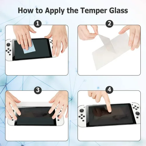 Vista 6 de Paquete de 2 protectores de pantalla de vidrio templado para Nintendo Switch OLED