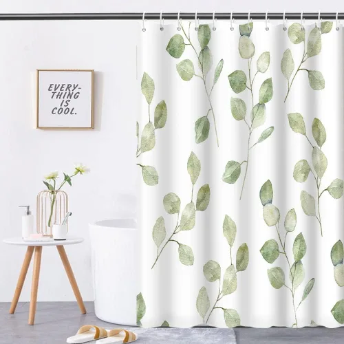 Vista 33 de Cortina de Ducha Floral Bohemia Negra Flores de Mediados de Siglo Botánica Moderna Elegante Estética Cortina de Ducha para Decoración de Baño