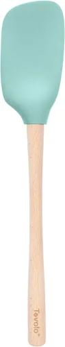 Vista 13 de Tovolo Cuchara de silicona con mango de madera para cocinar, mezclar, hornear, espátula, grande, resistente al calor, multifunción, cuchara