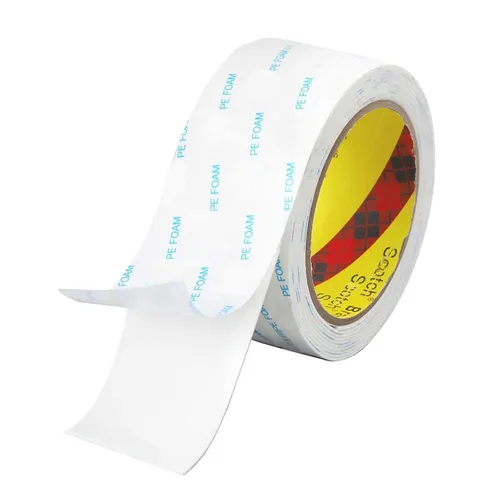 Vista 9 de Cinta de doble cara resistente, tiras para colgar fotos de 0.39 pulgadas × 10 pies para carteles, cinta adhesiva de espuma impermeable extraíble sin