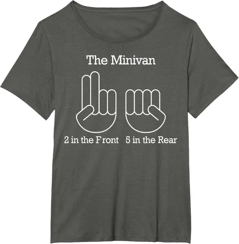 Vista 40 de The Minivan 2 In The Front 5 In The Rear Camiseta, Negro
