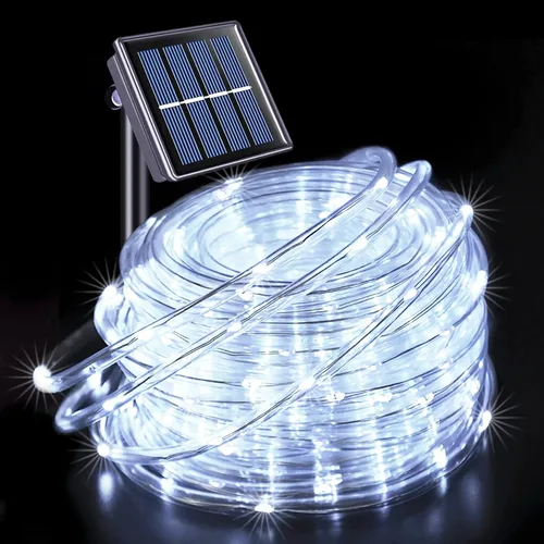 Vista 31 de JMEXSUSS 2 * 200 luces LED rosas solares tipo cuerda, 66 pies IP65 impermeables, luces solares de cadena para exteriores, 8 modos de luces navideñas