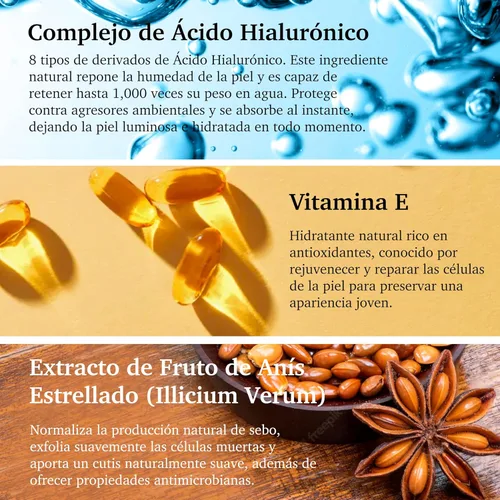 Vista 3 de Purifect - Suero facial enriquecedor de ácido hialurónico, suero ultra hidratante e hidratante para la cara, equilibra la textura de la piel
