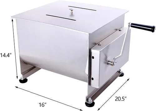Vista 4 de Hakka - Mezclador manual de carne de doble eje (45 libras/22,5 L)