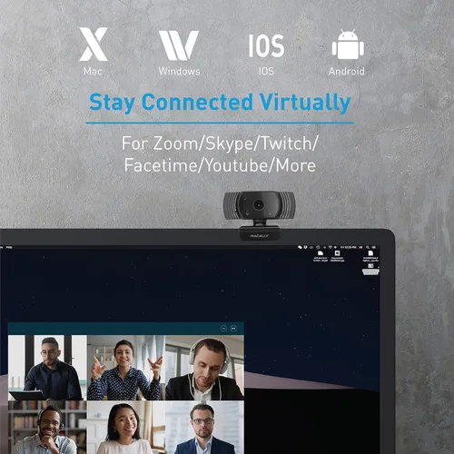 Vista 7 de Macally Teclado Bluetooth compacto y una cámara web de 1080P, prepárate para trabajar desde casa