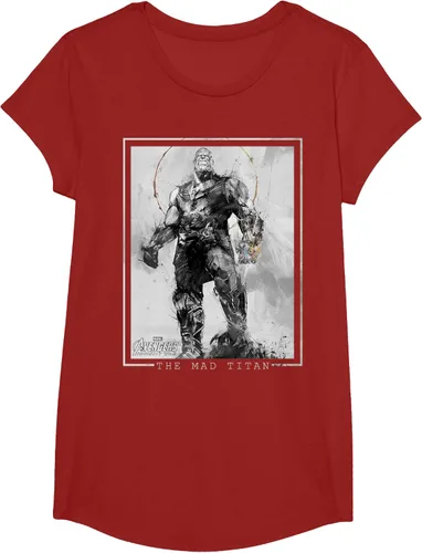 Vista 42 de Marvel Avengers Infinity War Thanos Sketch Graphic Camiseta Negro