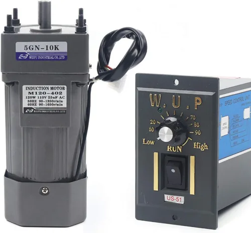 Vista 28 de Motor de engranajes eléctrico 110V 250W 10K Monofásico de alto par motor reductor de engranajes de CA 0-135 RPM Controlador de velocidad variable
