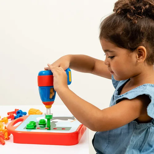 Vista 4 de Educational Insights Design & Drill ABCs & 123s - Juguetes de construcción y herramientas para niños pequeños, juego de herramientas para niños