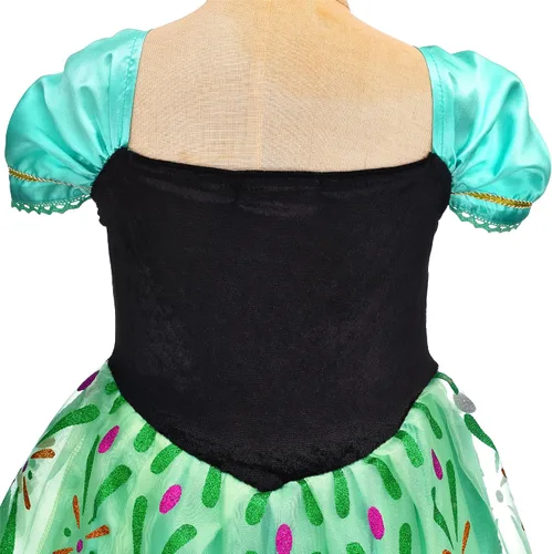 Vista 6 de GZ-LAOPAITOU Vestido de princesa para niñas, disfraz de princesa para Anna, Halloween, cosplay, fiesta de cumpleaños, vestido de manga corta