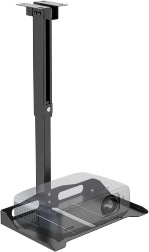 Vista 13 de WALI Soporte de techo para proyector, soporte universal para proyector de perfil bajo con brazos retráctiles y función de ajuste múltiple Blanco