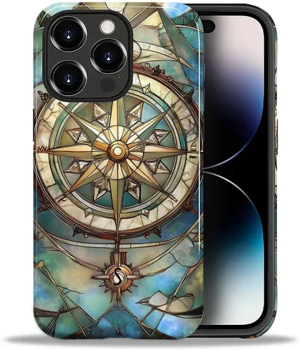 Vista 69 de ZHEGAILIAN Funda para iPhone 11, carcasa dura a prueba de golpes + silicona suave 2 en 1 híbrida, parachoques a prueba de caídas - Vidrio manchado