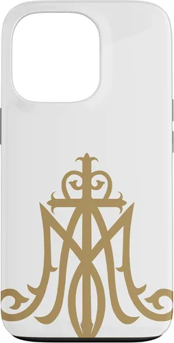 Vista 10 de Funda católica con monograma para iPhone 16 Virgin Mary Insignia Ave Maria