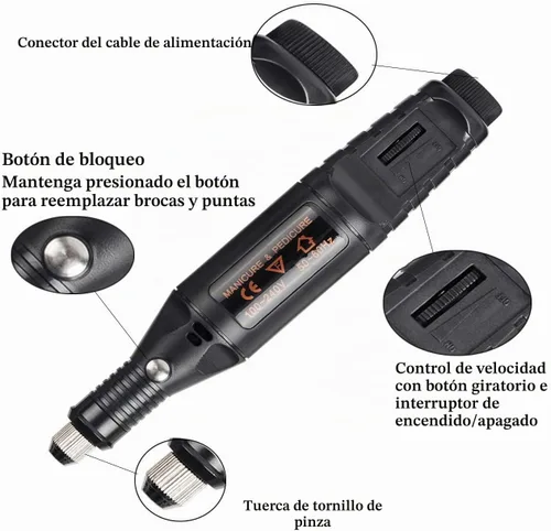 Vista 2 de Uolor Kit de 108 herramientas de grabado, multifuncional, eléctrico, con cable, micro grabador, herramienta giratoria para joyas, vidrio, madera