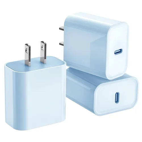 Vista 11 de Paquete de 3 bloques de carga para iPhone 17/16/15, cargador USB C Negro