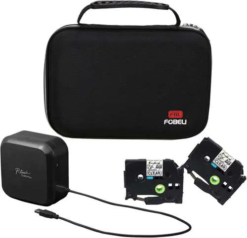 Vista 4 de FBLFOBELI Estuche rígido de almacenamiento compatible con la etiquetadora Brother P-Touch Cube Plus PT-P710BT