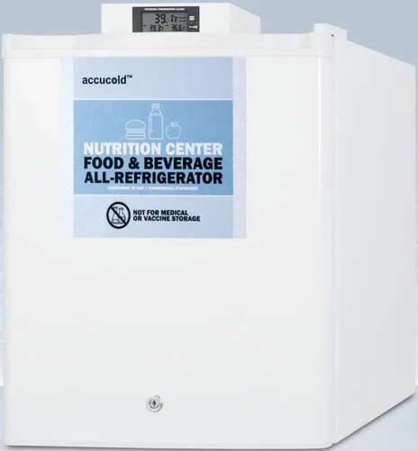 Vista 3 de Summit Appliance FFAR25L7NZ - Refrigerador compacto de la serie de centros de nutrición aprobado comercialmente en blanco con cerradura frontal