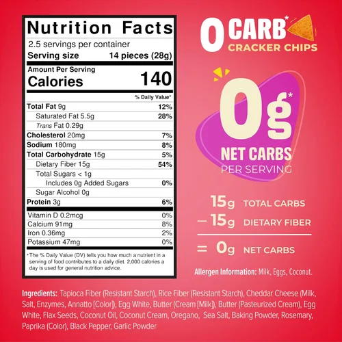 Vista 3 de Keto crackers cero carbohidratos sin azúcar (queso cheddar) deliciosas galletas bajas en carbohidratos sin gluten, saludables para adultos y niños