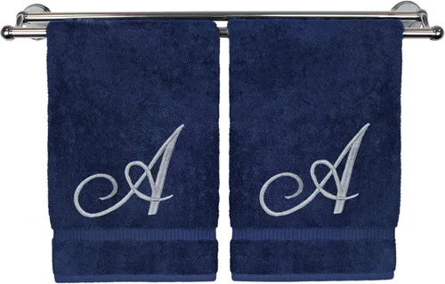 Vista 93 de Toalla de mano con monograma, regalo personalizado, 16 x 30 pulgadas, extra absorbente, 100% algodón turco, acabado de rizo suave, para baño, cocina