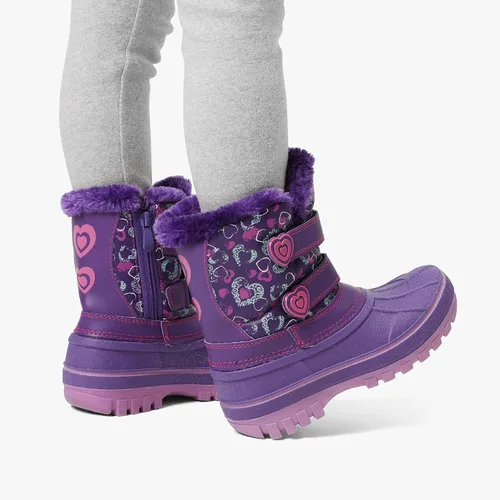 Vista 5 de DREAM PAIRS Botas de nieve de invierno para niños y niñas, hasta la pantorrilla