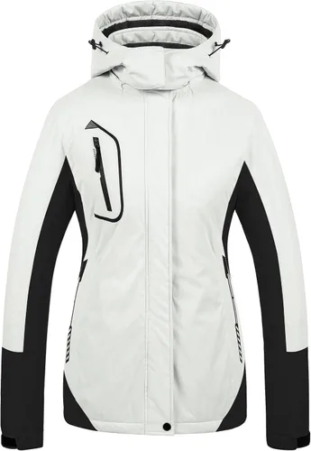 Vista 20 de CREATMO US Chaqueta de Esquí Impermeable de Montaña para Mujeres Resistente al Viento Chaqueta de Snowboard Abrigo Cálido de Invierno Impermeable