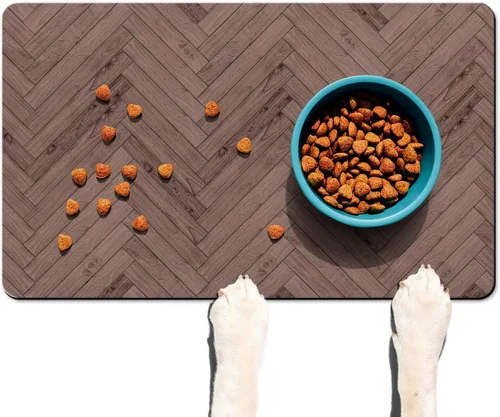 Vista 16 de Almohadillas de comida para perros para pisos absorbentes, alfombrilla de comida para gatos - Almohadillas de tazón de perro de secado rápido