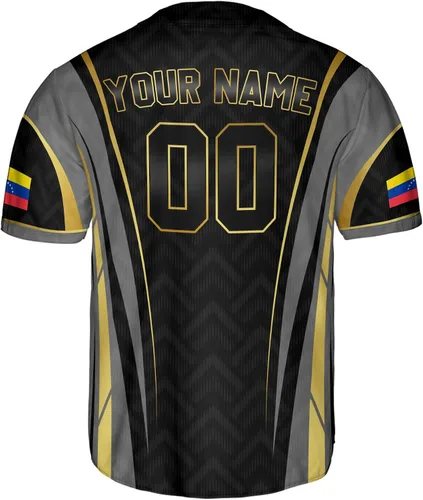 Vista 4 de Camiseta de béisbol personalizada de Venezuela para hombres, camiseta de béisbol personalizada de Venezuela, camiseta de fútbol de Venezuela