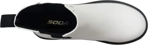 Vista 5 de Soda Pilot Botines Chelsea de tacón bajo para mujer, con doble elástico