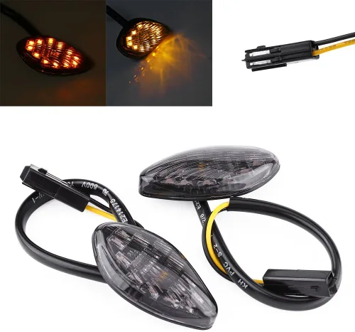 Vista 3 de Keenso 2 unids luz de giro de motocicleta, señales de giro al ras en forma de ojo para Grom 2014-2016