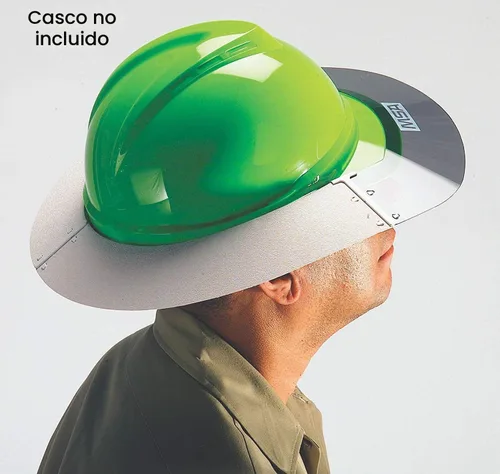 Vista 4 de MSA 697290 V-Gard Protector Solar - Accesorio de Sombrero Duro Reutilizable y Reemplazable, Protección Añadida contra el Sol y el Calor, Lexan