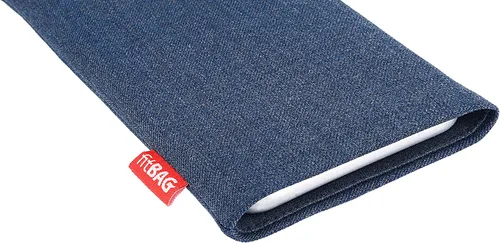 Vista 3 de fitBAG Jive - Funda para Google Nexus 6 Motorola con forro de microfibra integrado para limpieza de pantallas Jive Azul