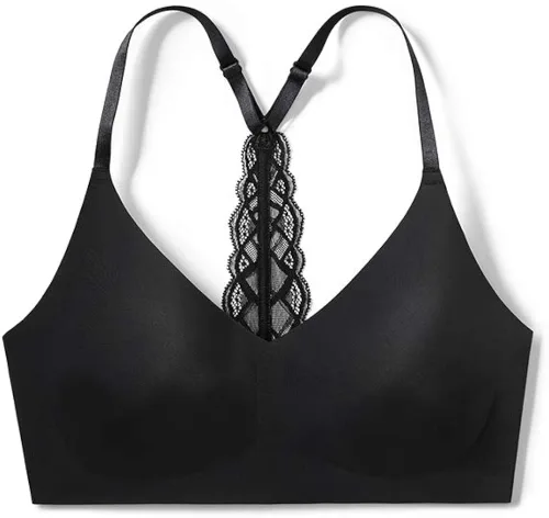 Vista 5 de True & Co - Brasier de encaje de espalda cruzada para mujer, de microfibra True Body