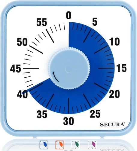 Vista 13 de Secura Temporizador visual con patrón de animales de 7.5 pulgadas para niños, temporizador de cuenta regresiva de 60 minutos para aula o cocina