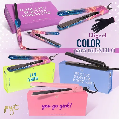 Vista 6 de PYT Lola Tool Kit 1.25 Plancha Plana 1 Varita Curling 0.748 in 1 Mini Plancha De Pelo