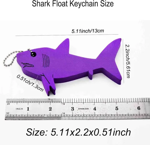 Vista 4 de Liangery Floating Keychain for Boat Keys Marine Fishing Float Key Chain in Shark Style Floating Key Ring with Great Buoyance