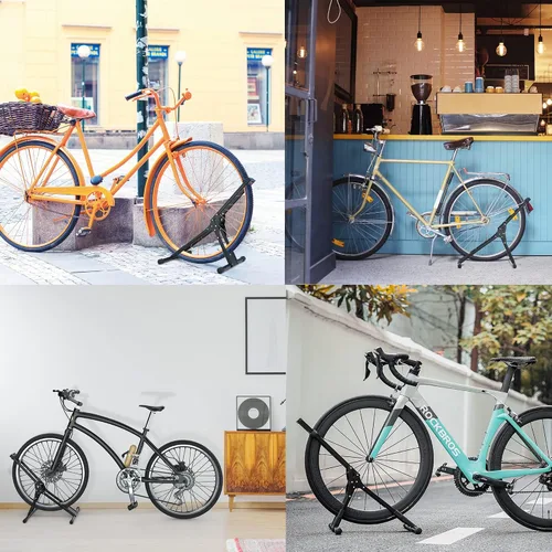 Vista 8 de RELIANCER Soporte de almacenamiento ajustable para bicicletas, estante de estacionamiento para bicicletas, soporte de rueda de bicicleta estable