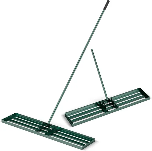 Vista 13 de Goplus Rastrillo nivelador de césped, herramienta de césped de 30 x 10 pulgadas con mango ergonómico para suelo, rastrillo de paisaje que ahorra