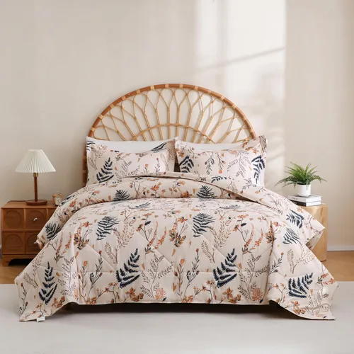 Vista 7 de JSD Juego de edredón Queen con estampado floral bohemio
